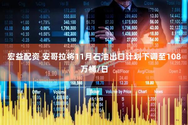 宏益配资 安哥拉将11月石油出口计划下调至108万桶/日